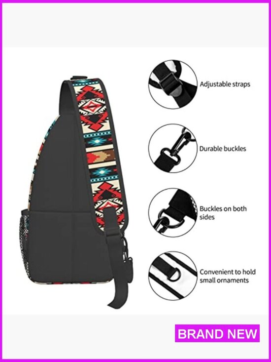 Geometric Tribal Sling Backpack Daypack Crossbody Chest Bag Lightweight Travel main image 6